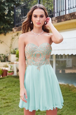 Sweetheart  Mini Short Appliques Homecoming Dresses_10