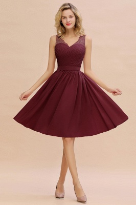 Charming V-Neck Short Sleeveless Gorgeous Homecoming Dress With Lace_3