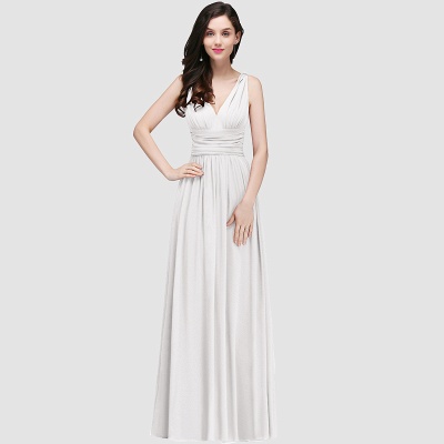 Designer Floor-Length A-Line V-Neck Chiffon Evening Dresses_11