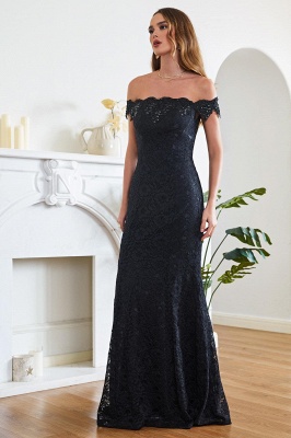 Designer Mermaid Lace Off Shoulder Floor-Length Bridesmaid Dresses_4