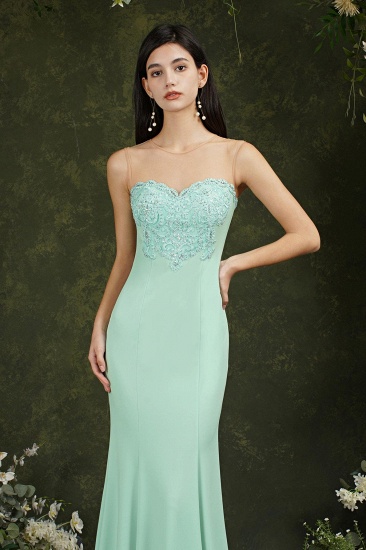 Elegant Lace Tulle Mermaid Sweetheart Floral Long Prom Dress_7