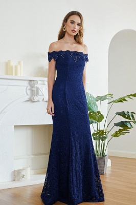 Designer Mermaid Lace Off Shoulder Floor-Length Bridesmaid Dresses_5