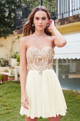 Sweetheart  Mini Short Appliques Homecoming Dresses_2