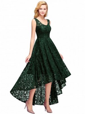 Beautiful Lace Scoop Sleeveless Prom Party Dress_19