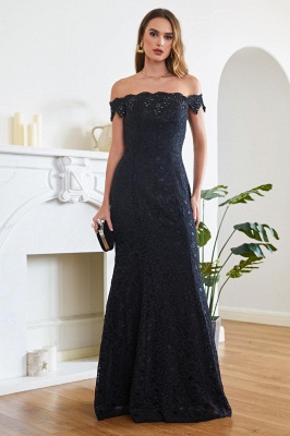 Designer Mermaid Lace Off Shoulder Floor-Length Bridesmaid Dresses_3