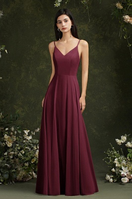 Charming Strapes A-Line Spaghetti Long Satin Floor Length Dress_10