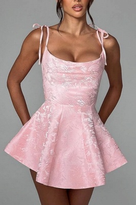 Gorgeous Pink Spaghetti-Straps Lace Homecoming Dress Online