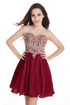 Sweetheart  Mini Short Appliques Homecoming Dresses_4