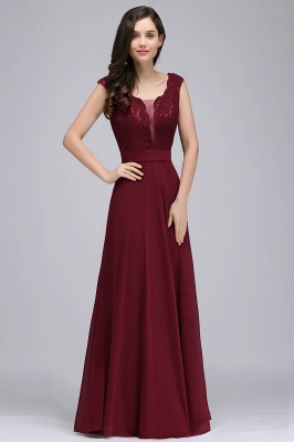 Fabulous Floor-Length A-Line Lace Burgundy Prom Dress_10