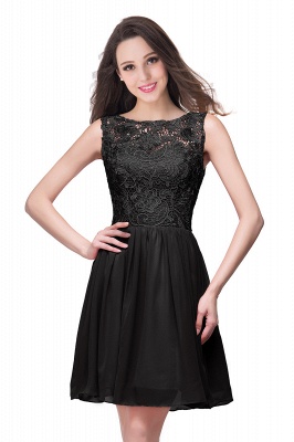 New A-line Chiffon Lace Zipper Short Homecoming Dress_6