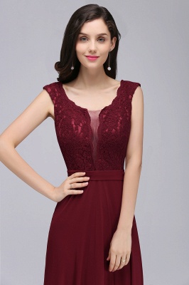 Fabulous Floor-Length A-Line Lace Burgundy Prom Dress_15