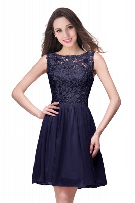 New A-line Chiffon Lace Zipper Short Homecoming Dress_5