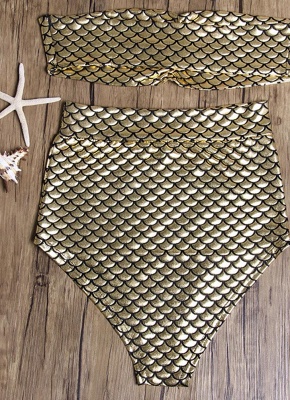 Strapless Metallic High Waist Bikini_6