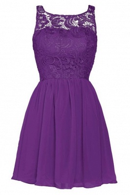 New A-line Chiffon Lace Zipper Short Homecoming Dress_13