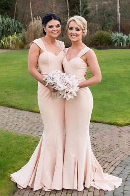 Elegant Simple Mermaid Bridesmaid Dress  Straps Wedding Party Dresses BA7464_2